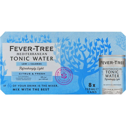 Fever-tree Mediterranean Light Tonic Water 8 X 150ml