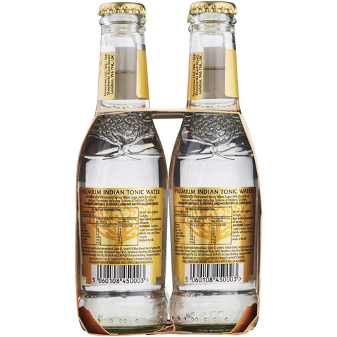 Fever-tree Premium Indian Tonic Water Bottles 200ml X 4 Pack