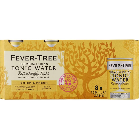 Fever-tree Refreshingly Light Indian Tonic Water 150ml X 8 Pack