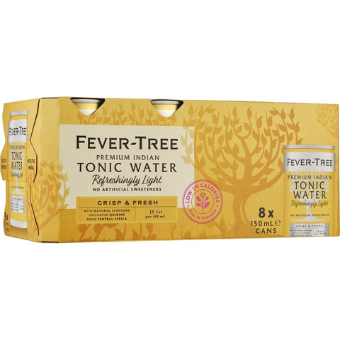 Fever-tree Refreshingly Light Indian Tonic Water 150ml X 8 Pack