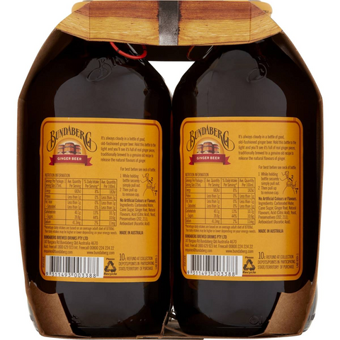 Bundaberg Ginger Beer 375ml X4 Pack