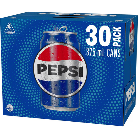 Pepsi Cola Soft Drink Cans Multipack 375ml X 30 Pack