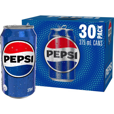 Pepsi Cola Soft Drink Cans Multipack 375ml X 30 Pack