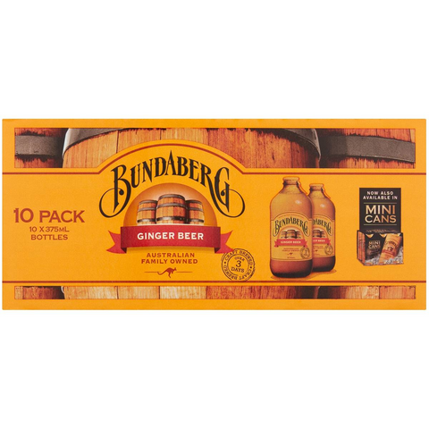 Bundaberg Ginger Beer 375ml X10 Pack