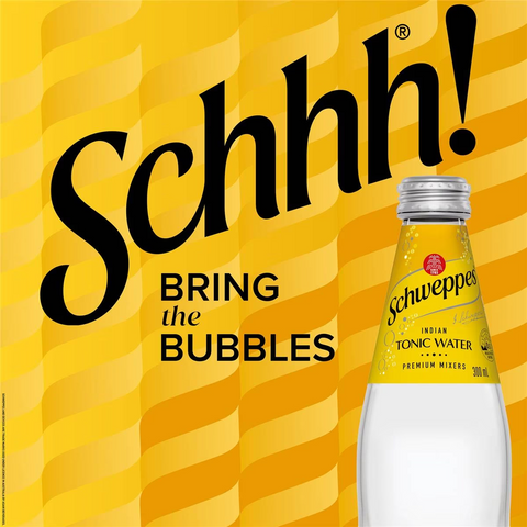 Schweppes Indian Tonic Water Classic Mixers Glass Bottle Multipack 300ml X 4 Pack