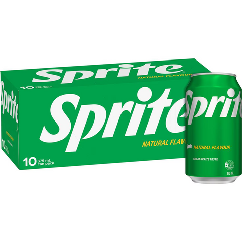 Sprite Lemonade Soft Drink Multipack Cans 375ml X10 Pack