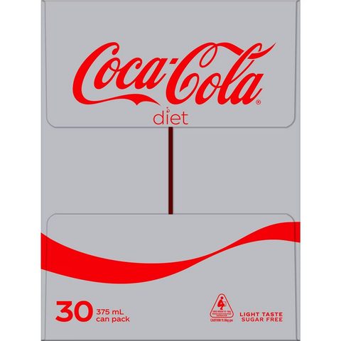 Coca - Cola Diet Soft Drink Multipack Cans 375ml X 30 Pack