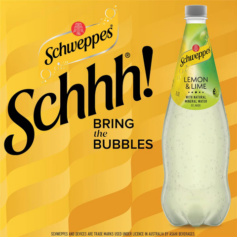 Schweppes Lemon Lime Natural Mineral Water Bottle 1.1l