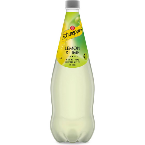 Schweppes Lemon Lime Natural Mineral Water Bottle 1.1l