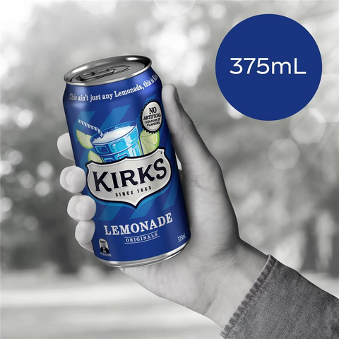 Kirks Lemonade Soft Drink Multipack Cans 375ml X10 Pack