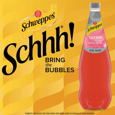 Schweppes Zero Sugar Agrum Citrus Blend Soft Drink Bottle 1.1l