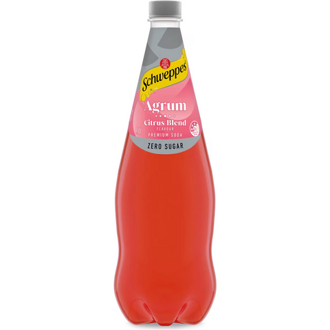 Schweppes Zero Sugar Agrum Citrus Blend Soft Drink Bottle 1.1l