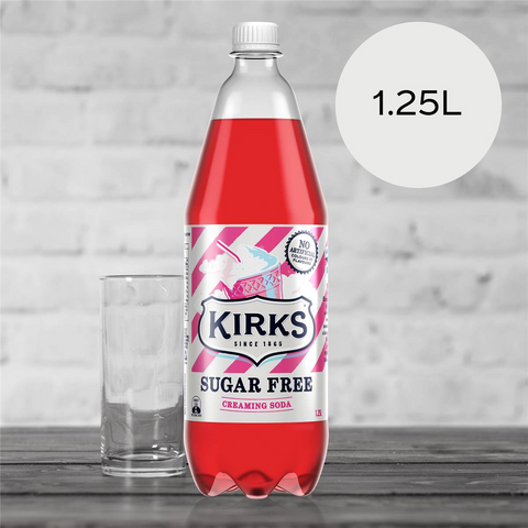 Kirks Sugar Free Creaming Soda Soft Drink Bottle 1.25l