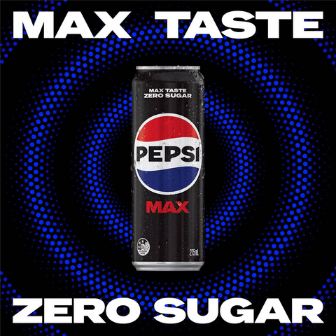 Pepsi Max No Sugar Cola Soft Drink Mini Cans Multipack 275ml X 6 Pack