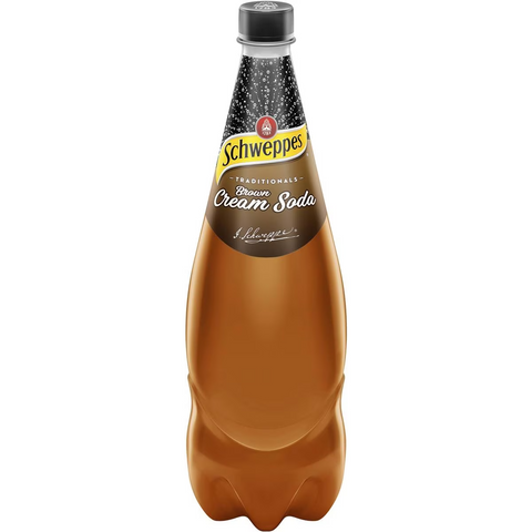 Schweppes Traditional Brown Creaming Soda Soft Drink Bottle 1.1l