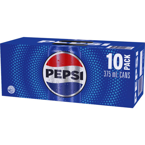 Pepsi Cola Soft Drink Cans Multipack 375ml X 10 Pack