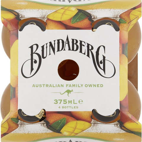 Bundaberg Tropical Mango Sparkling Drink 375ml X4 Pack