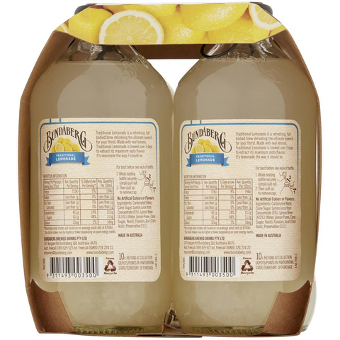 Bundaberg Traditional Lemonade 4x375ml 4x375ml