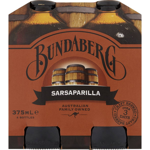 Bundaberg Sarsaparilla 375ml X4 Pack