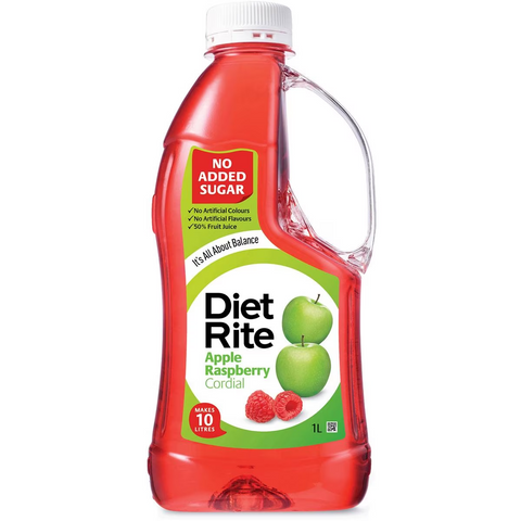 Diet Rite Cordial Apple Raspberry 1l