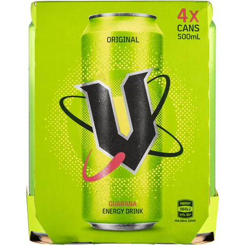 V Energy Drink 500ml X4 Pack