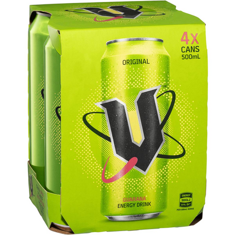 V Energy Drink 500ml X4 Pack