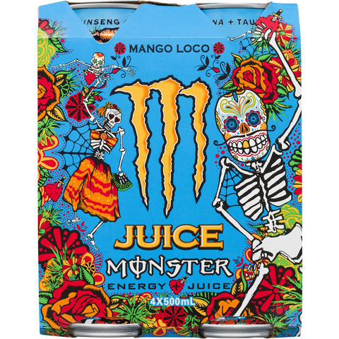 Monster Energy Juice Mango Loco 500ml X4 Pack