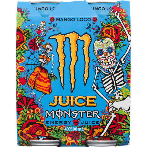 Monster Energy Juice Mango Loco 500ml X4 Pack