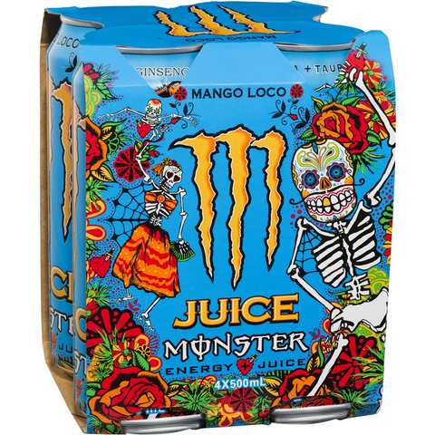 Monster Energy Juice Mango Loco 500ml X4 Pack