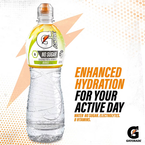 Gatorade G Active Sports Drinks Mango Water Electrolytes & Vitamins