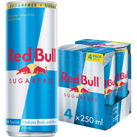 Red Bull Energy Drink Sugar Free 4x250ml