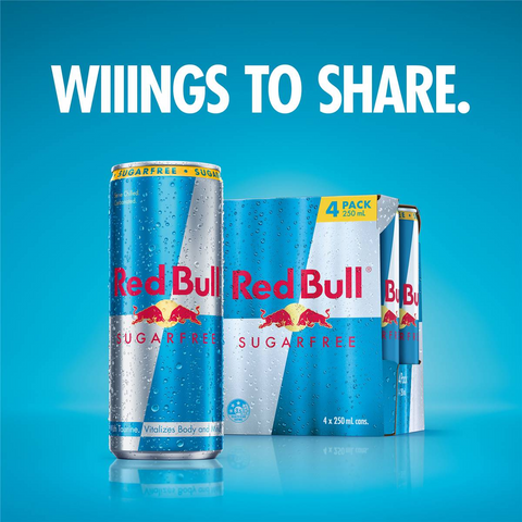 Red Bull Energy Drink Sugar Free 4x250ml