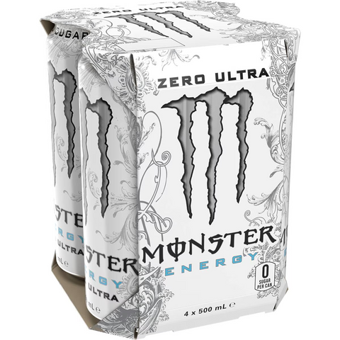 Monster Energy Ultra Multipack Cans 500ml X4 Pack