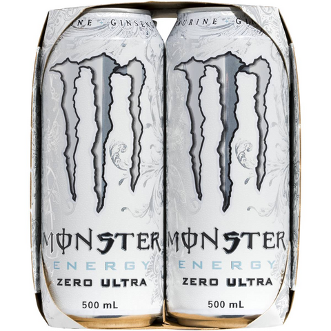 Monster Energy Ultra Multipack Cans 500ml X4 Pack