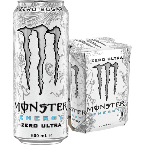 Monster Energy Ultra Multipack Cans 500ml X4 Pack