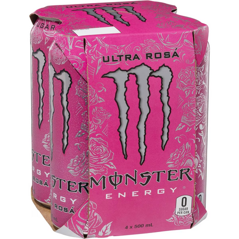 Monster Energy Ultra Rosa Multipack Cans 500ml X4 Pack