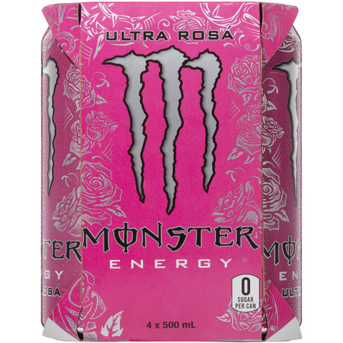 Monster Energy Ultra Rosa Multipack Cans 500ml X4 Pack