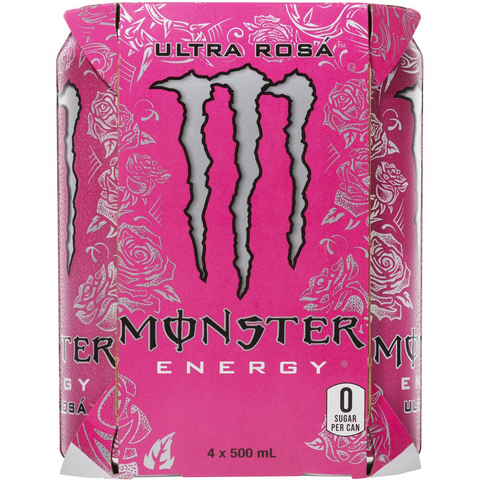 Monster Energy Ultra Rosa Multipack Cans 500ml X4 Pack