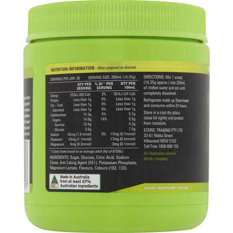 Staminade Lemon & Lime Powder 585g