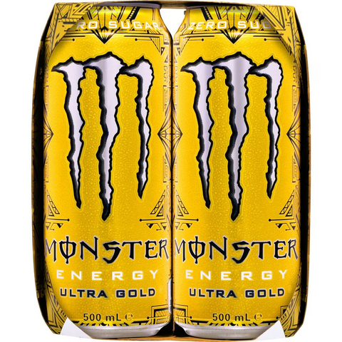 Monster Energy Ultra Gold Cans 500ml X 4 Pack