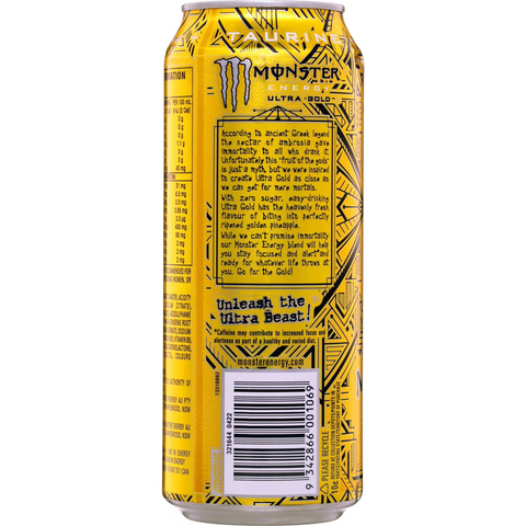 Monster Energy Ultra Gold Cans 500ml X 4 Pack