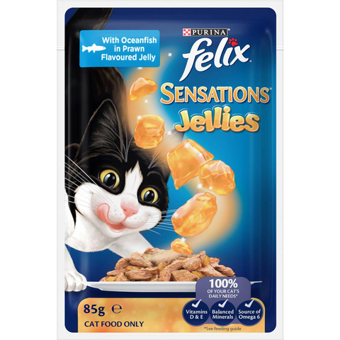 Felix Adult Sensations Jellies Favourites Menu Wet Cat Food 85g X12 Pack