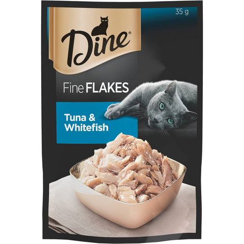 Dine Fine Flakes Tuna & Whitefish Wet Cat Food 35g