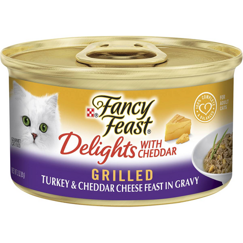 Fancy Feast Adult Delights Turkey & Cheddar Cheese Wet Cat Food 85g