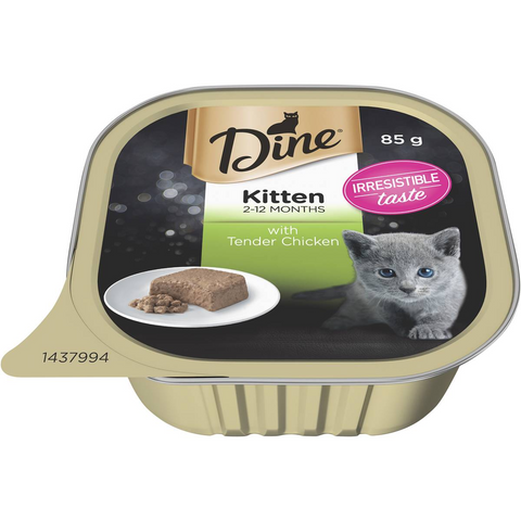 Dine Kitten With Tender Chicken Wet Cat Food Tray 85g