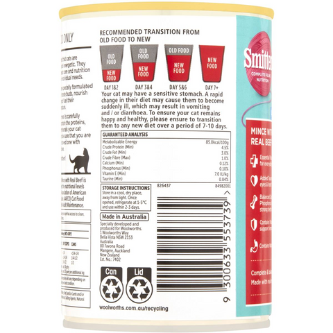 Smitten Cat Food Mince Beef 400g