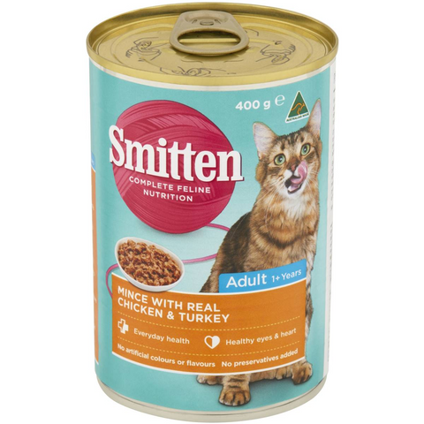 Smitten Cat Food Mince Chicken & Turkey 400g