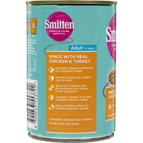 Smitten Cat Food Mince Chicken & Turkey 400g