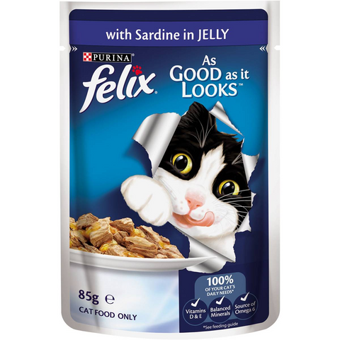 Felix As Good As It Looks Ocean Menus In Jelly Wet Cat Food 85g X12 Pack