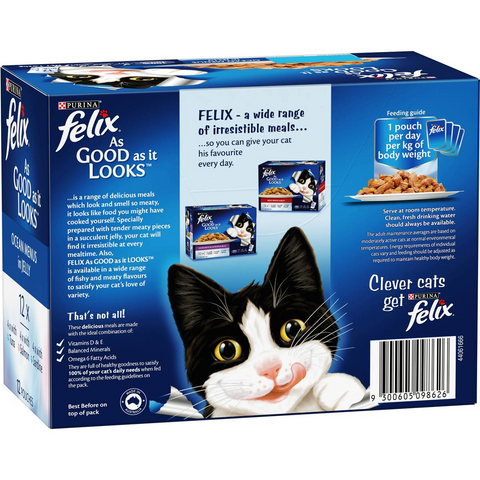 Felix As Good As It Looks Ocean Menus In Jelly Wet Cat Food 85g X12 Pack